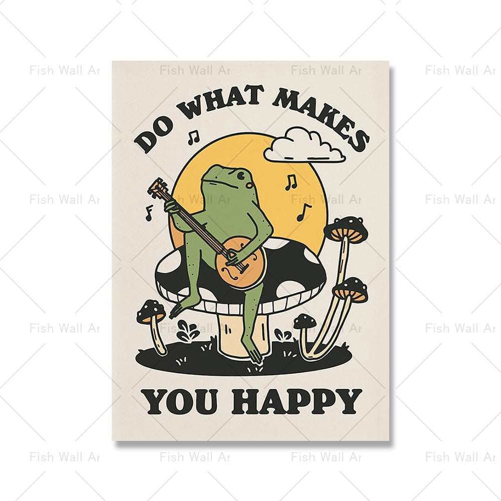 Unframed Canvas Paintings, Wall Art, Frogs