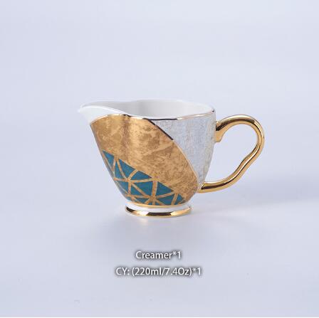 WSHYUFEI Bone China Coffee/Tea Set Porcelain with a Gold Inlay