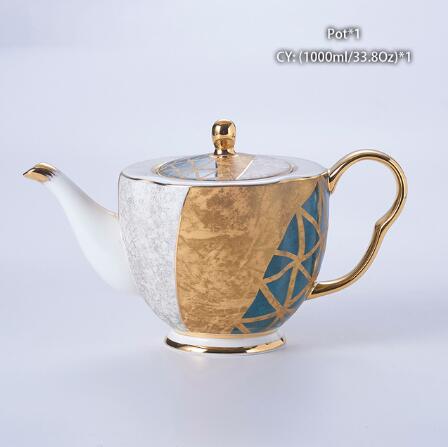 WSHYUFEI Bone China Coffee/Tea Set Porcelain with a Gold Inlay