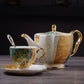 WSHYUFEI Bone China Coffee/Tea Set Porcelain with a Gold Inlay