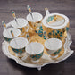 WSHYUFEI Bone China Coffee/Tea Set Porcelain with a Gold Inlay