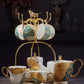 WSHYUFEI Bone China Coffee/Tea Set Porcelain with a Gold Inlay