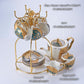 WSHYUFEI Bone China Coffee/Tea Set Porcelain with a Gold Inlay