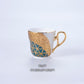 WSHYUFEI Bone China Coffee/Tea Set Porcelain with a Gold Inlay
