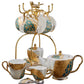 WSHYUFEI Bone China Coffee/Tea Set Porcelain with a Gold Inlay