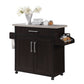 Hodedah Kitchen Cart with Spice Rack plus Towel Holder