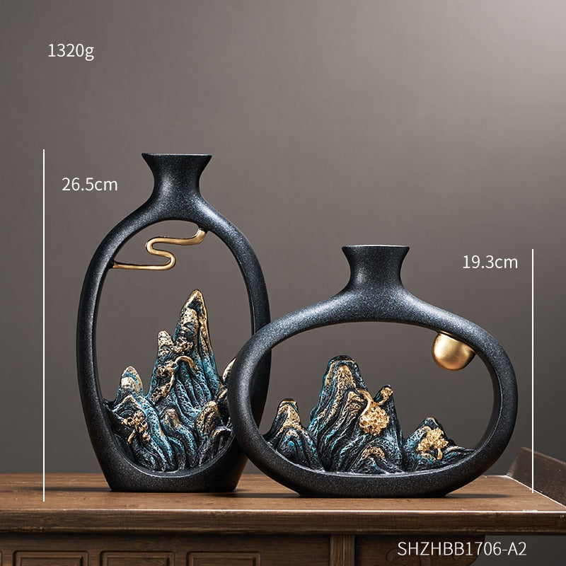 Japanese style Feng Shui wealth vase