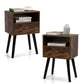 Set of 2 Mid Century Nightstands, Or Side Table with Drawer and Shelf