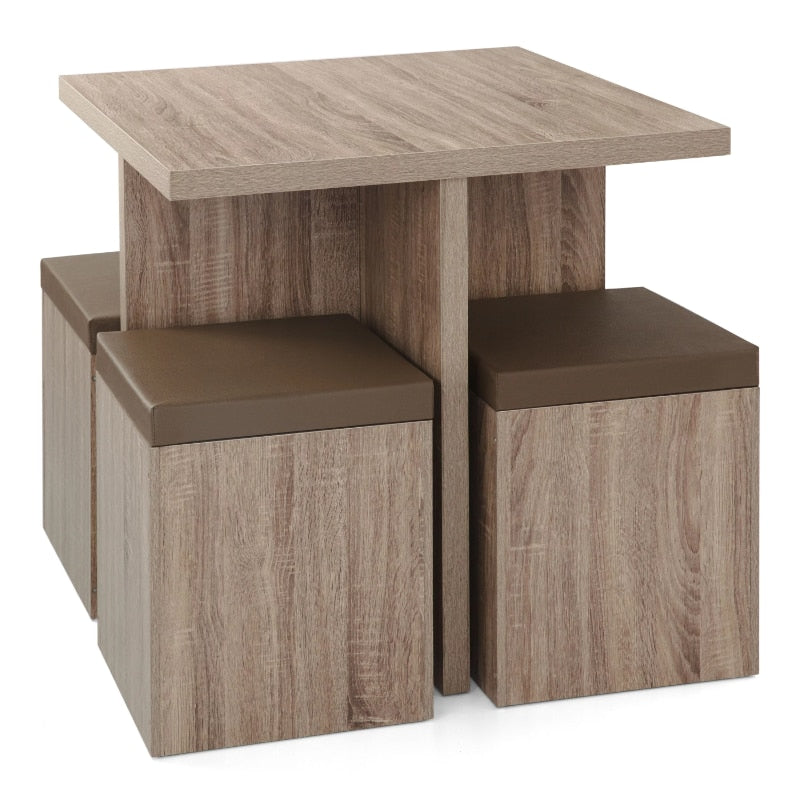 5-Piece Dexter Dining Set with Storage Ottoman