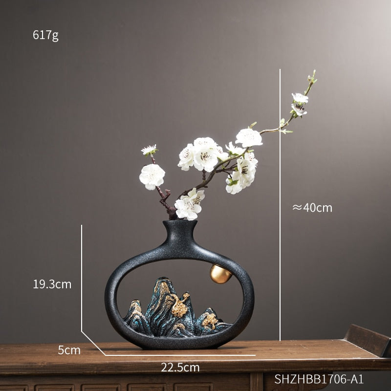 Japanese style Feng Shui wealth vase