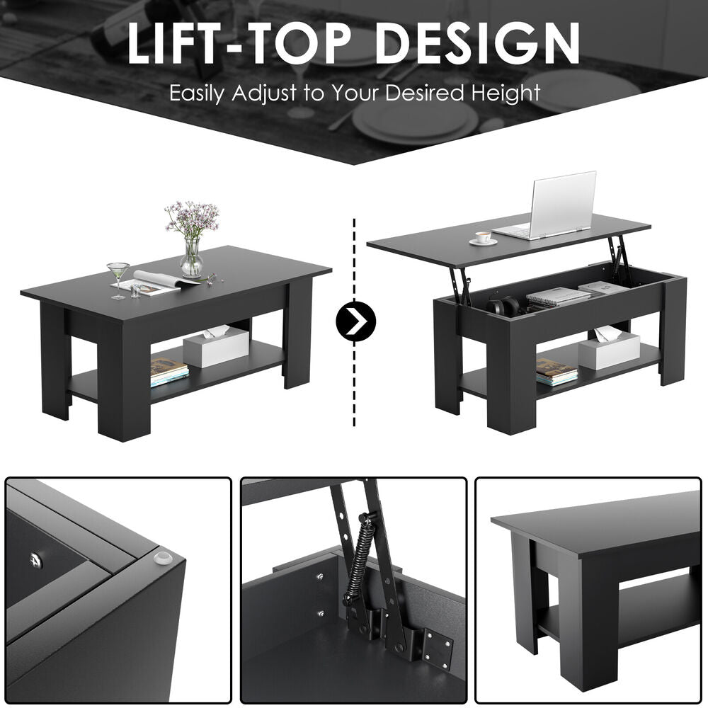 Lift Top Coffee Table with Hidden Compartment