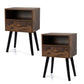 Set of 2 Mid Century Nightstands, Or Side Table with Drawer and Shelf