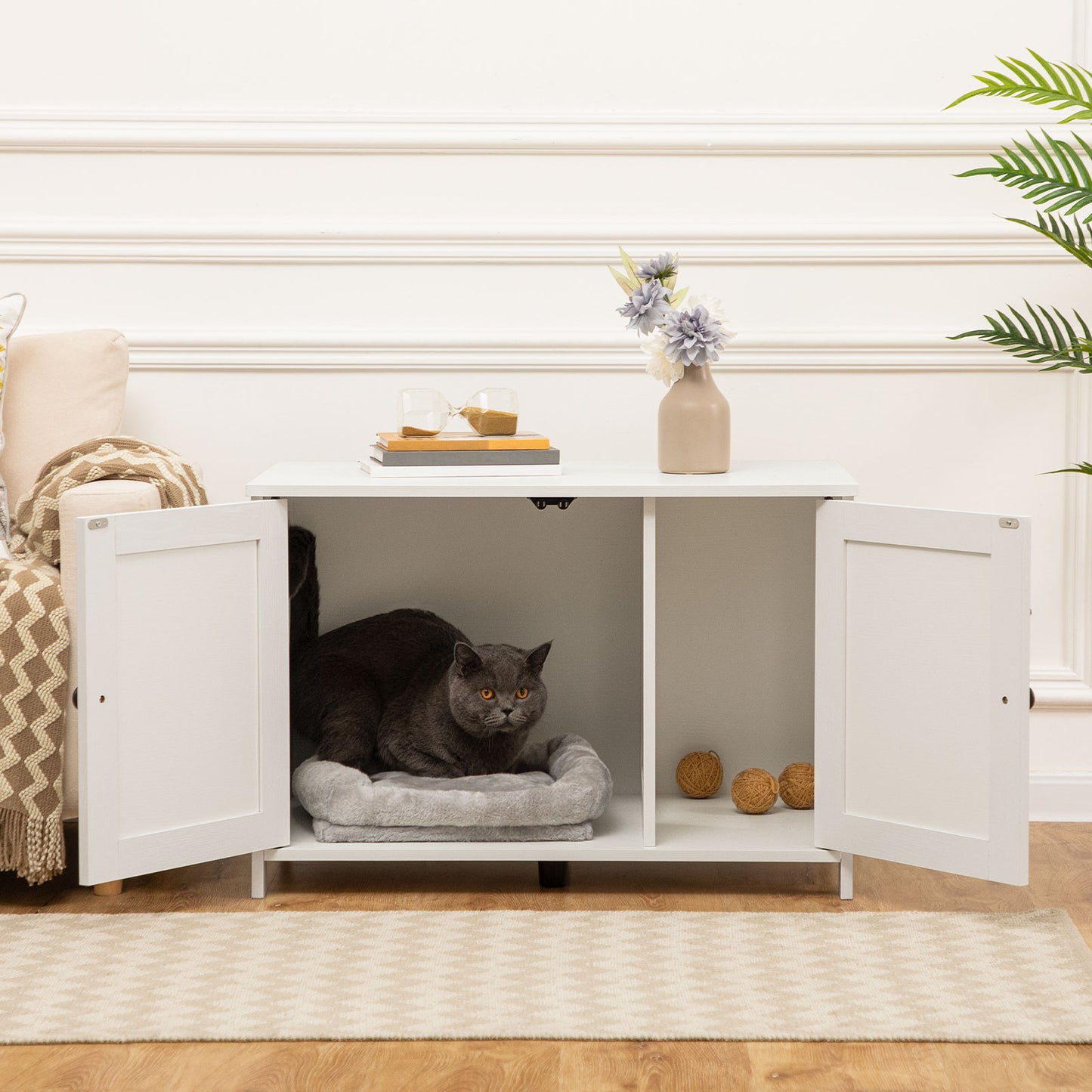 HOOBRO Wooden Cat Litter Box Enclosure, End Table