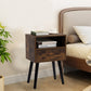 Set of 2 Mid Century Nightstands, Or Side Table with Drawer and Shelf