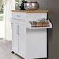 Hodedah Kitchen Cart with Spice Rack plus Towel Holder