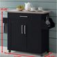 Hodedah Kitchen Cart with Spice Rack plus Towel Holder